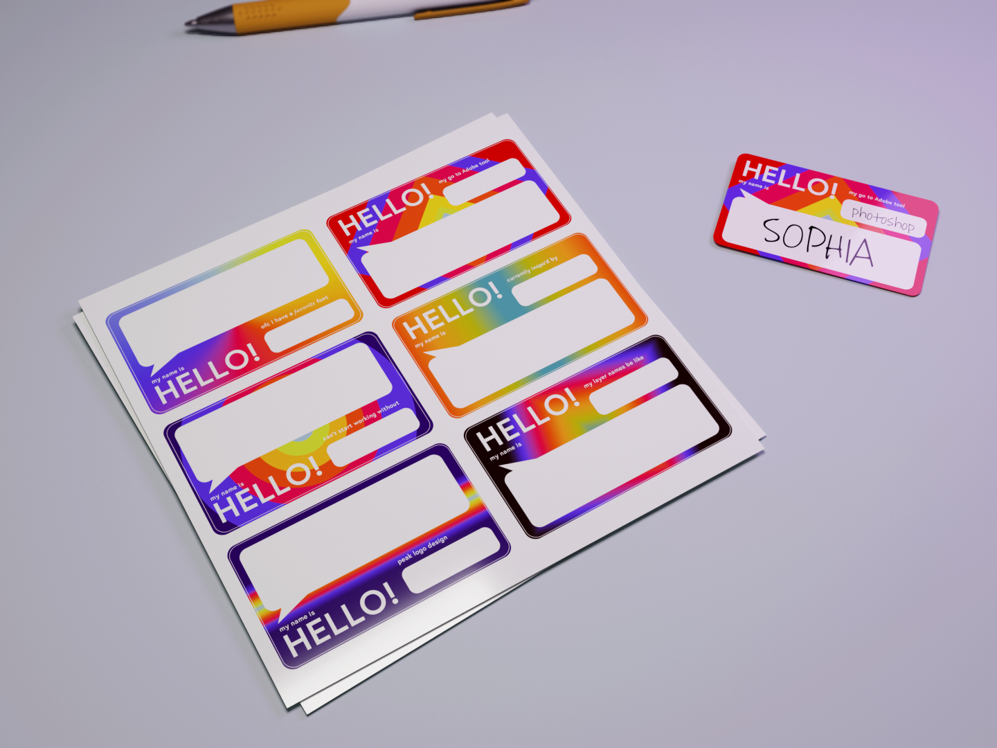 nametag mockup
